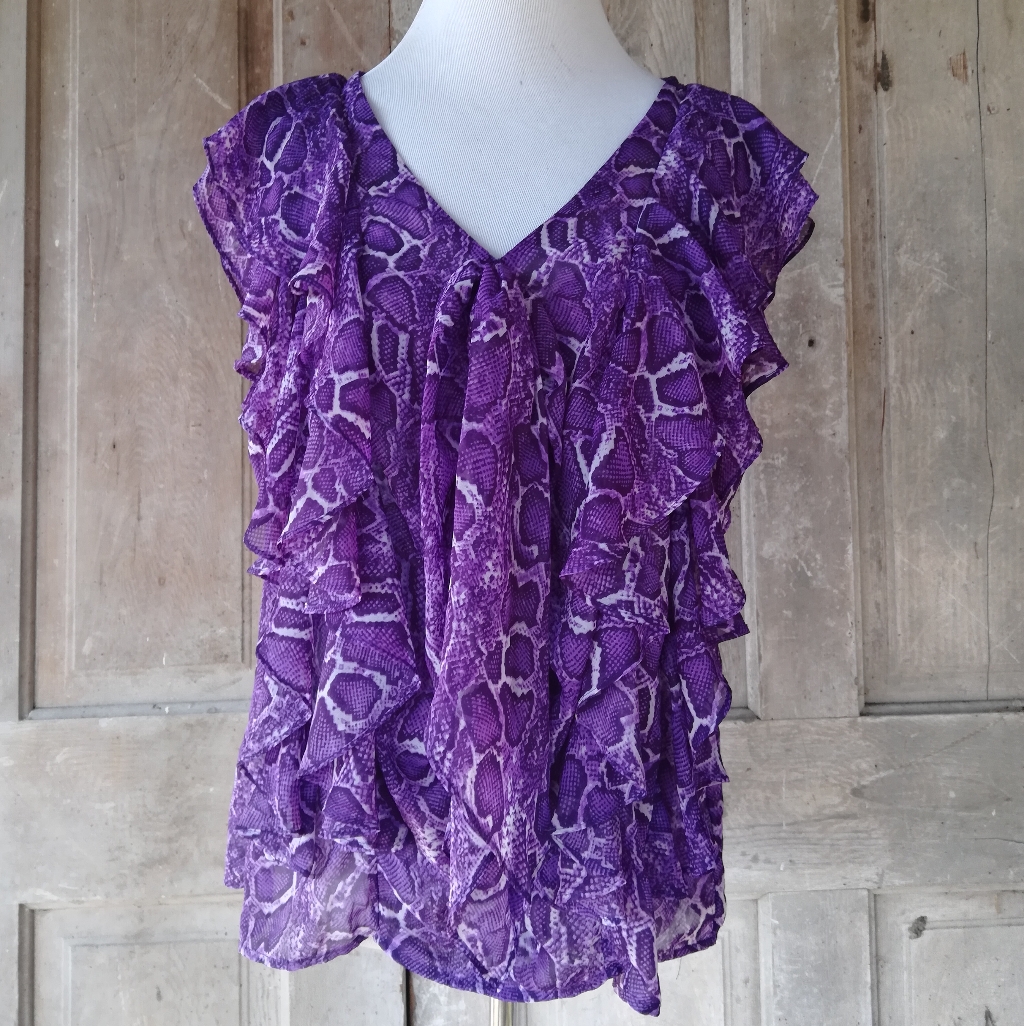 Purple Python Ruffle Top